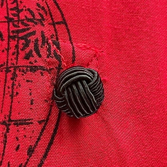 Soft Surroundings Pagoda Wrap Tunic Top Red Japanese Graphics Size PXL Asian - Picture 7 of 11